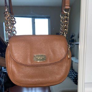 Michael Kors Brown Leather Bedford Flap Crossbody Handbag